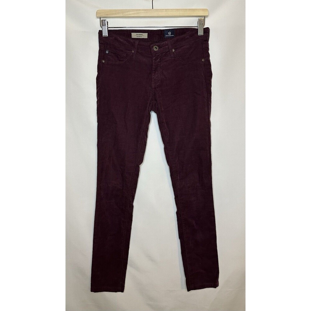 AG Adriano Goldschmied The Legging Super Skinny Maroon Corduroy Pants 26R